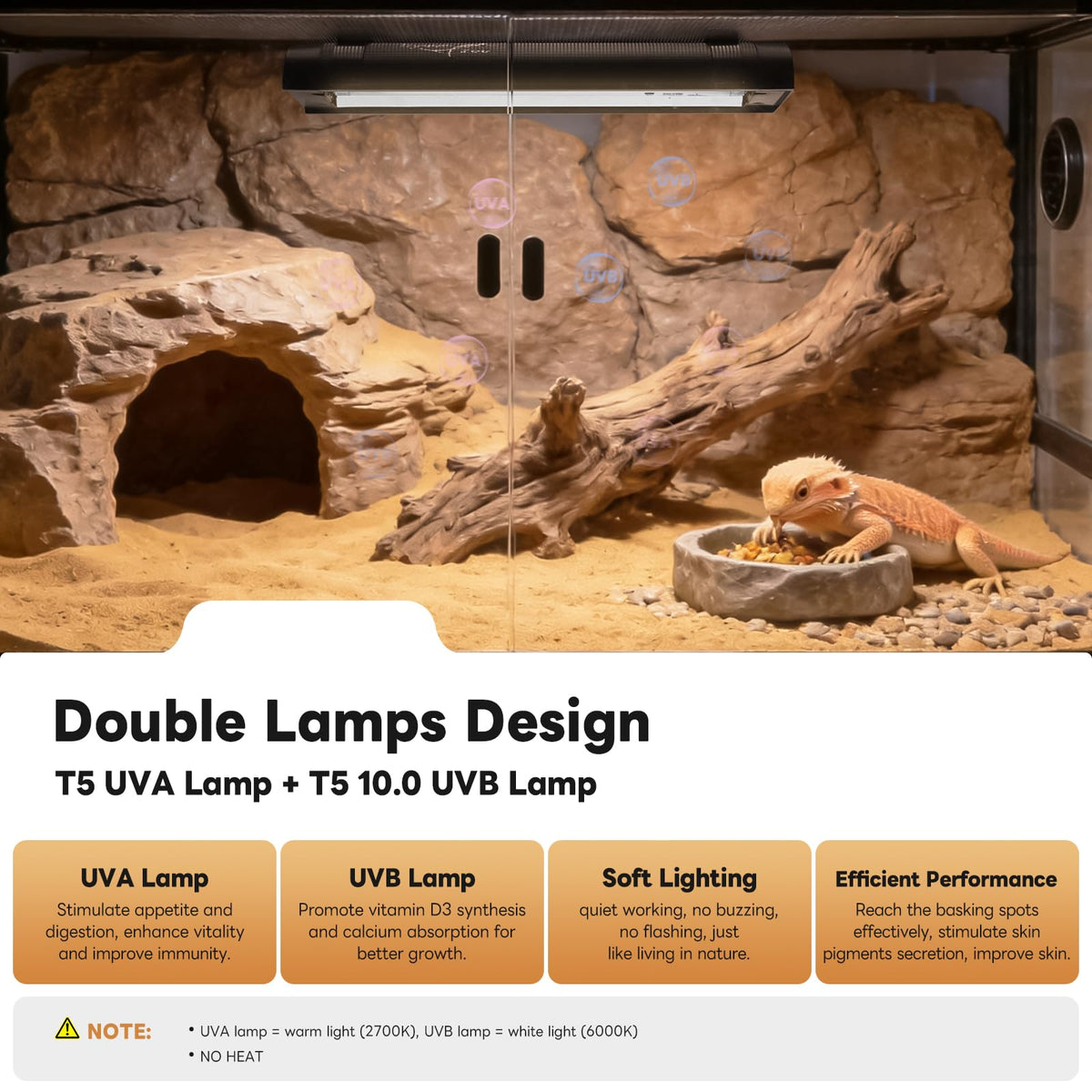 12 Inch UVB Reptile Light Fixture with Timer H74495