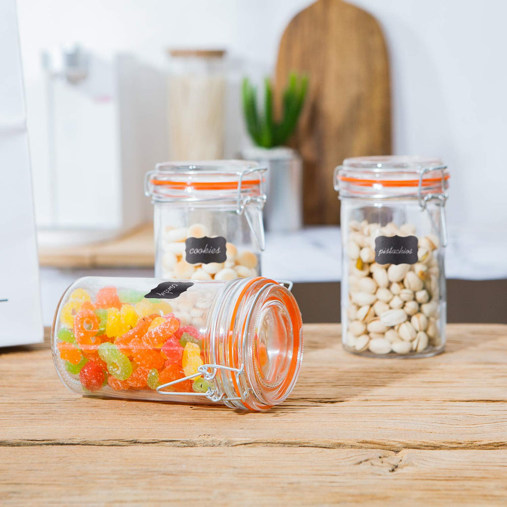 16 oz Glass Airtight Storage Jars, 12 Pack R7811