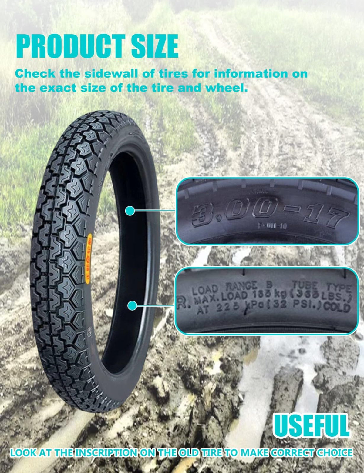 17 Dirt Bike Tire and Tube Set V440153