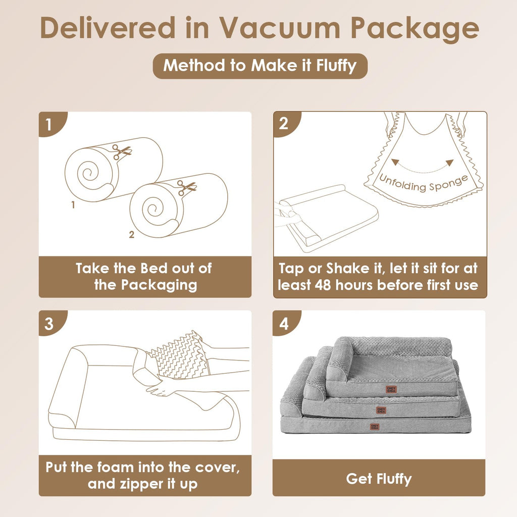Medium Grey Memory Foam Dog Bed P449