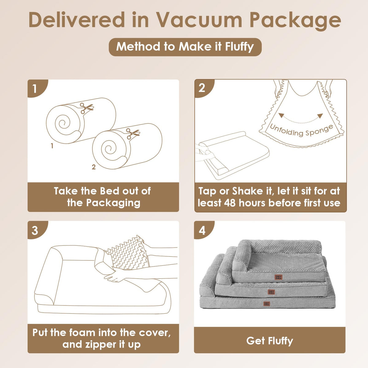 Medium Grey Memory Foam Dog Bed P449