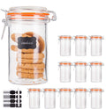 16 oz Glass Airtight Storage Jars, 12 Pack R7811