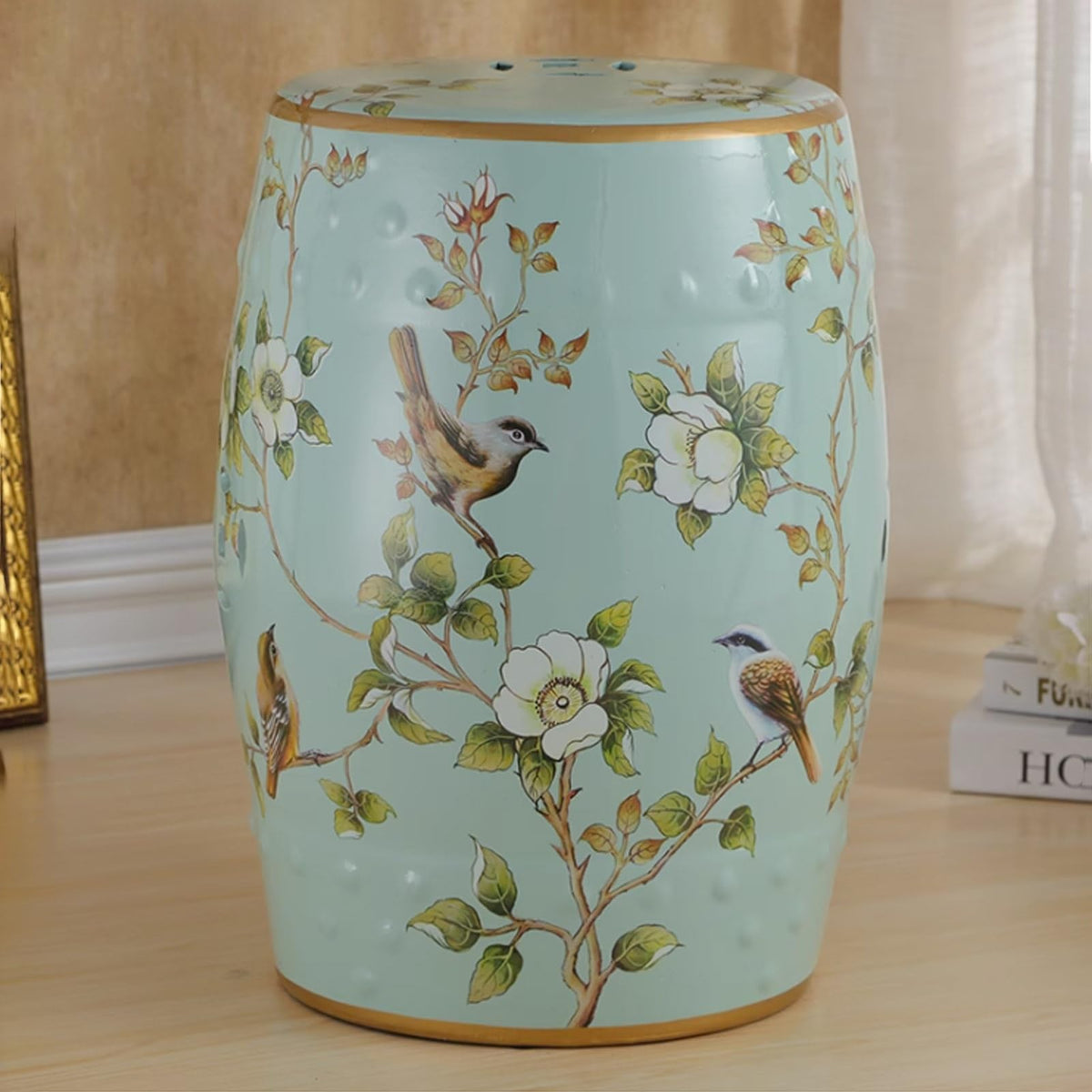 Ceramic Drum Garden Stool S58092