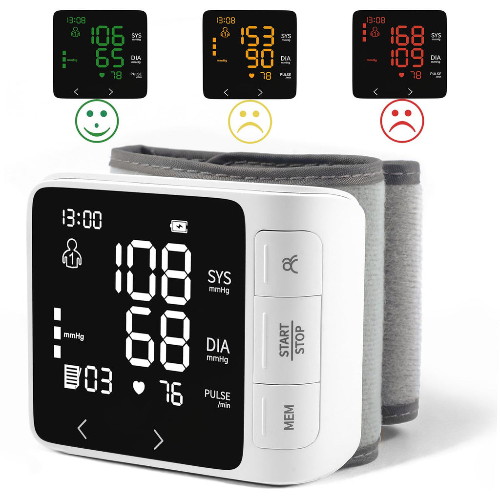 Wrist Blood Pressure Monitor with 2 Users Memory LCD Display H558