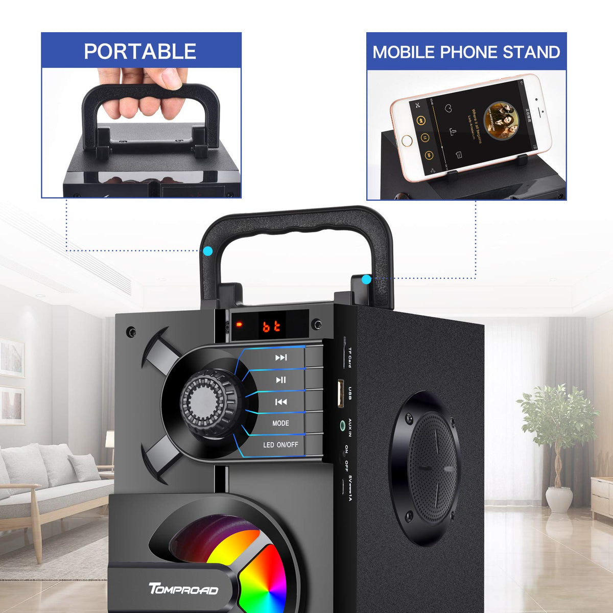 Portable Bluetooth Speaker with Subwoofer O1286