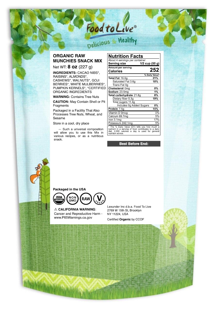 Organic Raw Snack Mix, 8 Ounces I675389