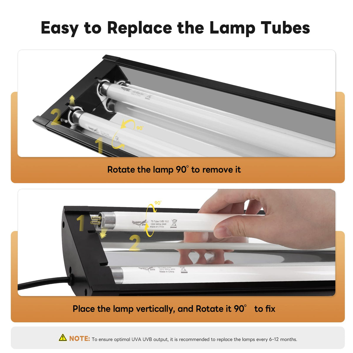 12 Inch UVB Reptile Light Fixture with Timer H74495