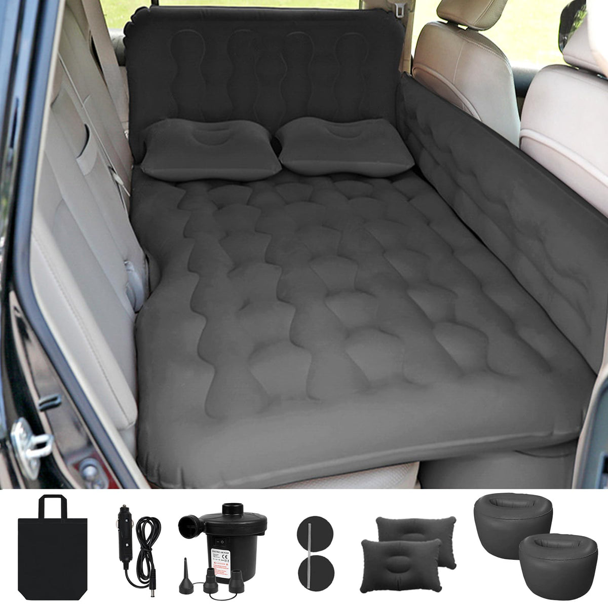 Black Car Air Mattress with Electric Pump R950