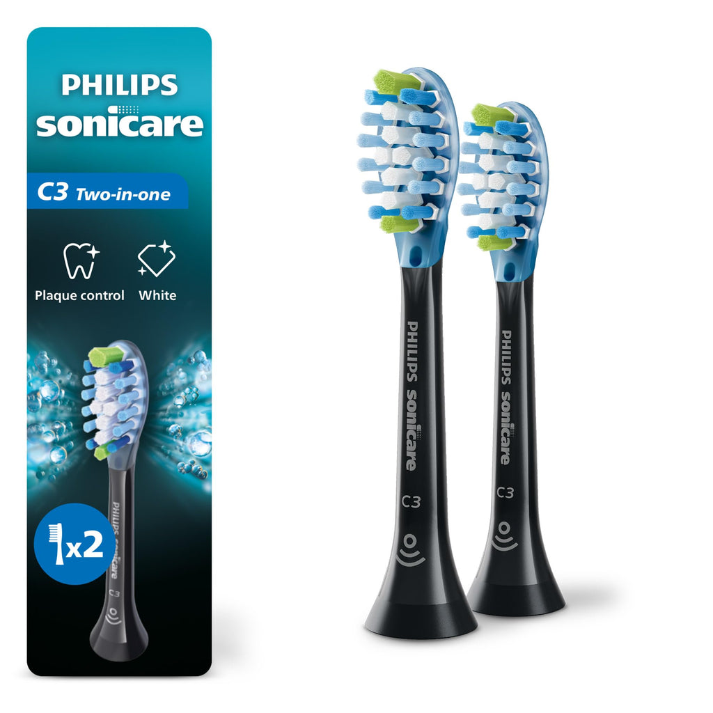 Black 2 Pack Replacement Electric Toothbrush Heads A414017