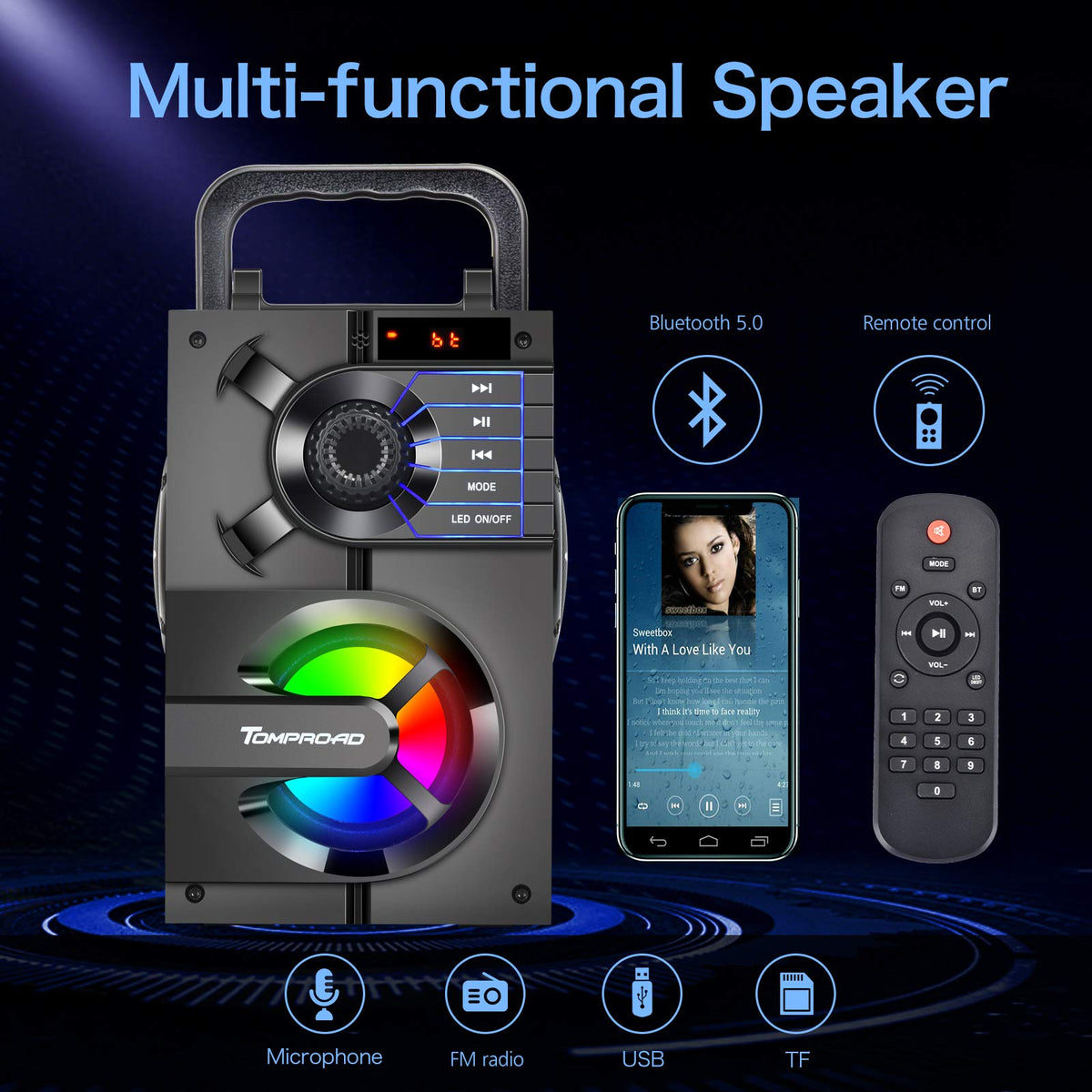 Portable Bluetooth Speaker with Subwoofer O1286