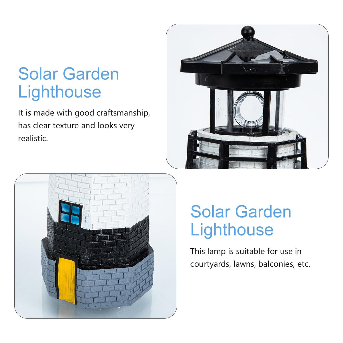 Solar Powered LED Lighthouse Garden Light A8225