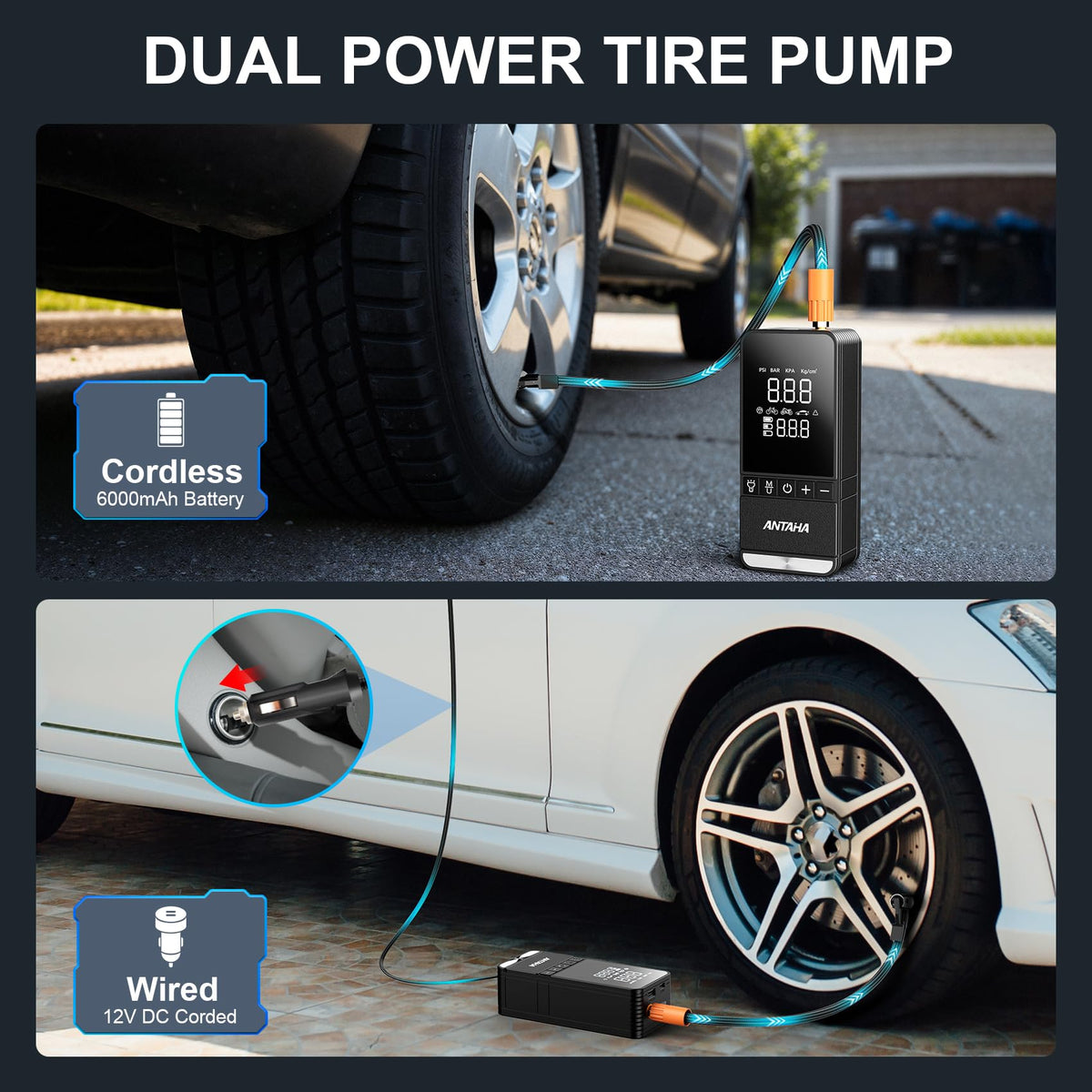 Portable Air Compressor 150 PSI Cordless Tire Inflator Q445986