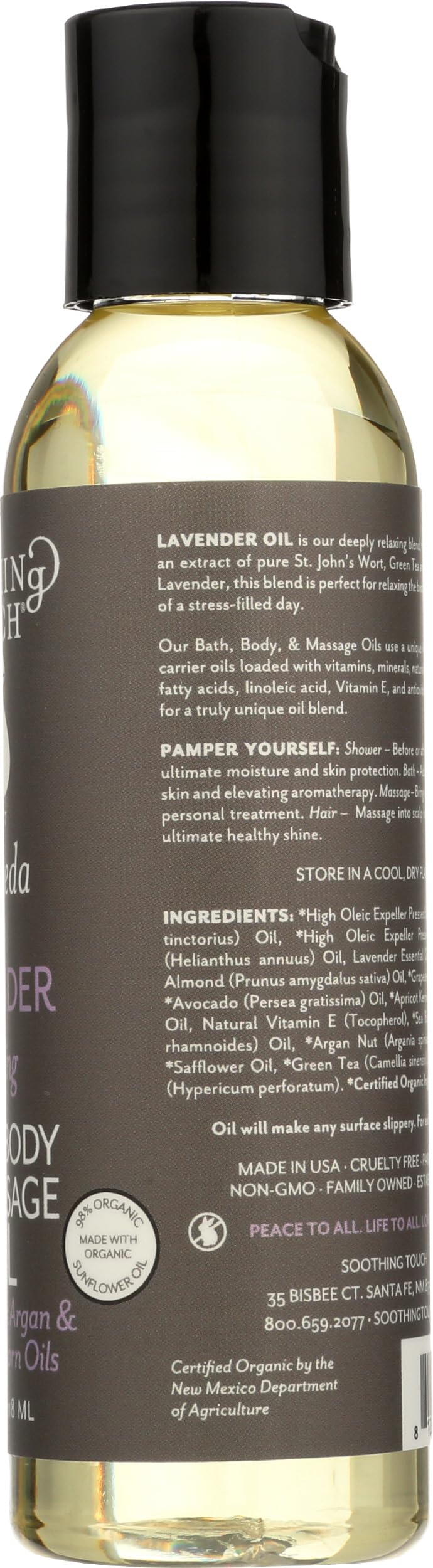 Organic Calming Lavender Bath, Body & Massage Oil, 4 Oz D37984