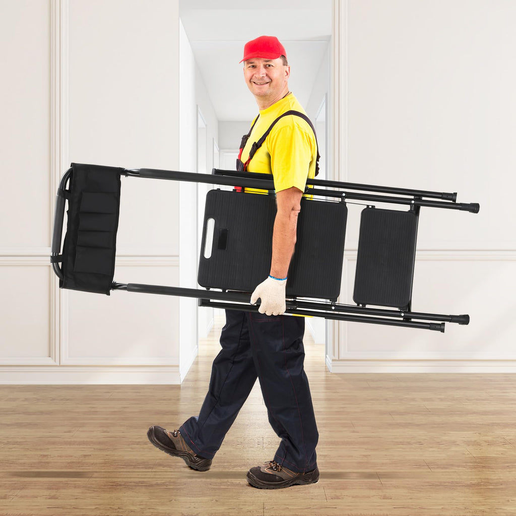 3-Step Ladder with Anti-Slip Platform, 330 lbs Capacity, Steel Frame Y94772