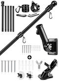 6 FT Black Metal Flagpole Kit and 1" Flag Pole Holder R4951