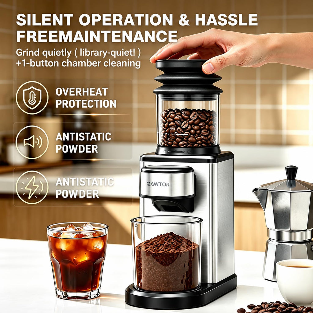 Conical Burr Coffee Bean Grinder, 25 Precise Settings, Anti-Static U632