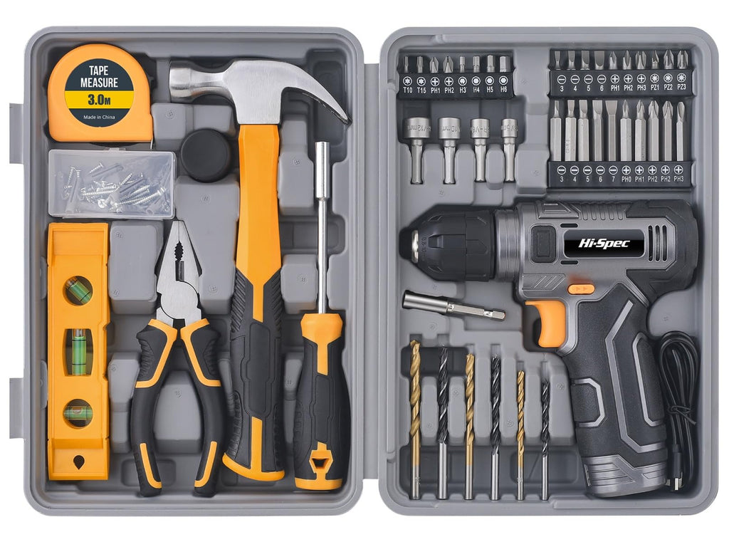 8V Cordless Drill Set & Household Tool Kit O89164