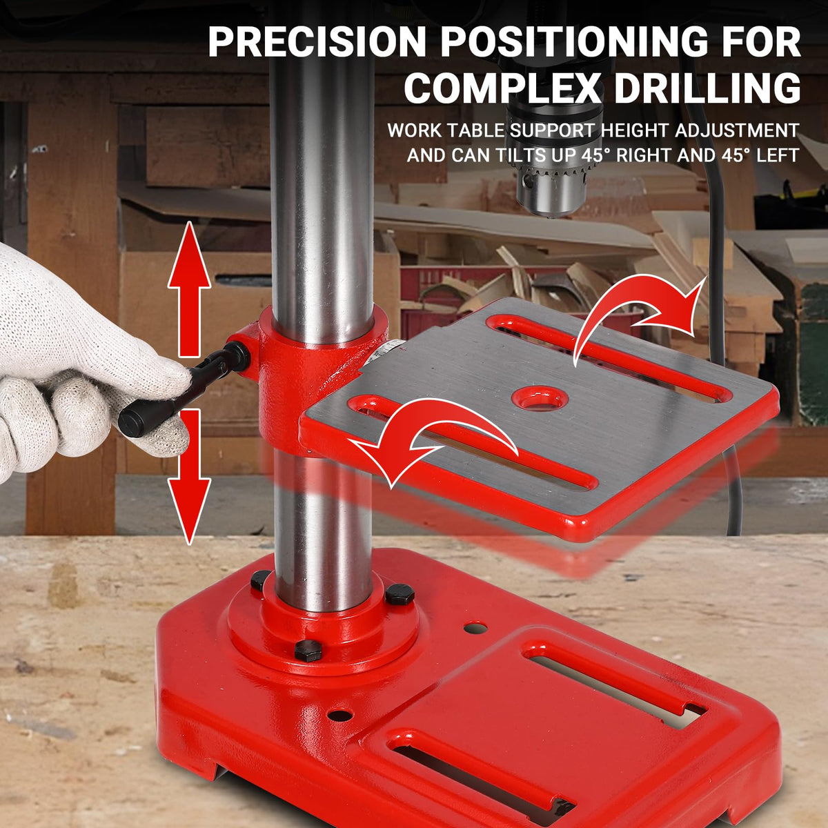 8" Benchtop Drill Press with 5 Adjustable Speeds W81969