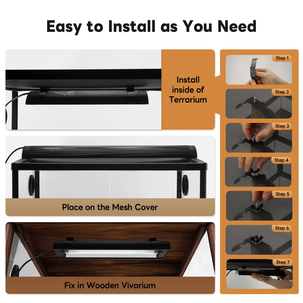 12 Inch UVB Reptile Light Fixture with Timer H74495