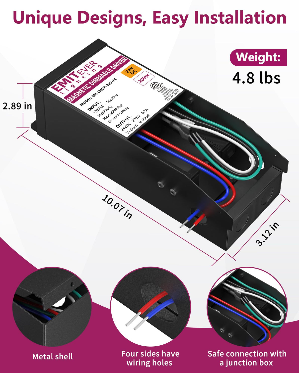 200W 24V Dimmable LED Driver Power Supply Y75462