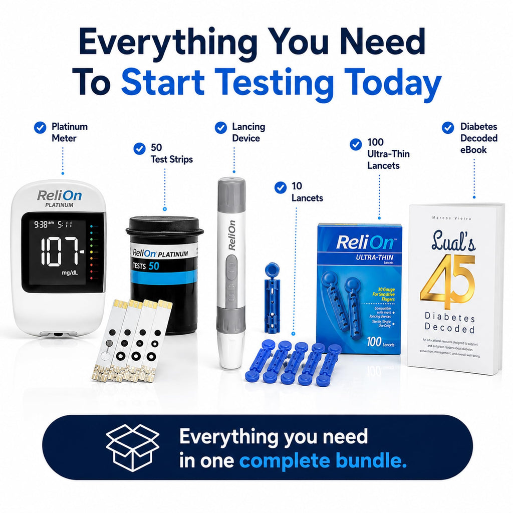 Blood Glucose Monitor Kit with 50 Test Strips V37485