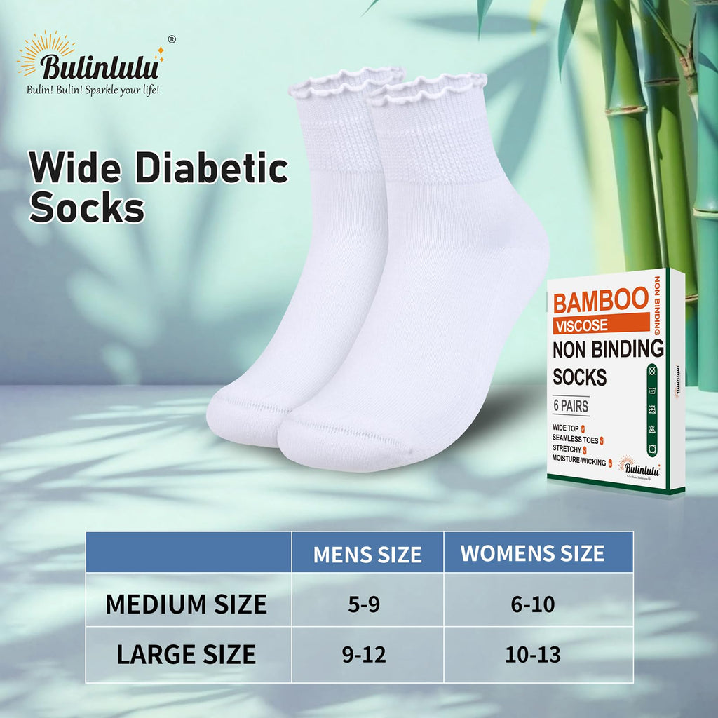 Women's 6 Pairs Non-Binding Diabetic Socks Size 9-11 J919