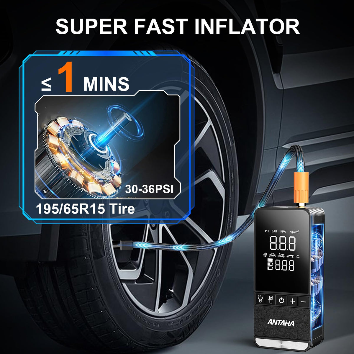 Portable Air Compressor 150 PSI Cordless Tire Inflator Q445986