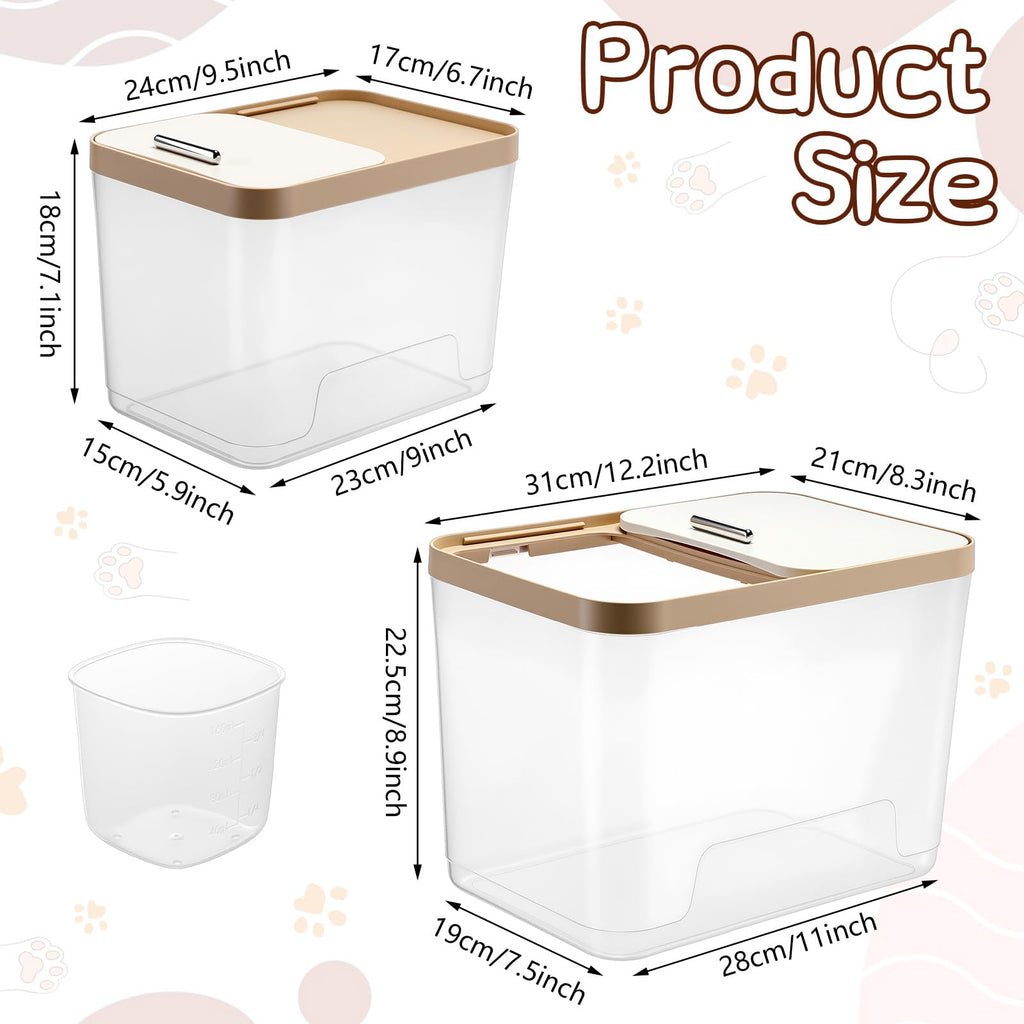 4 Pcs Clear Dog Food Storage Containers J1723
