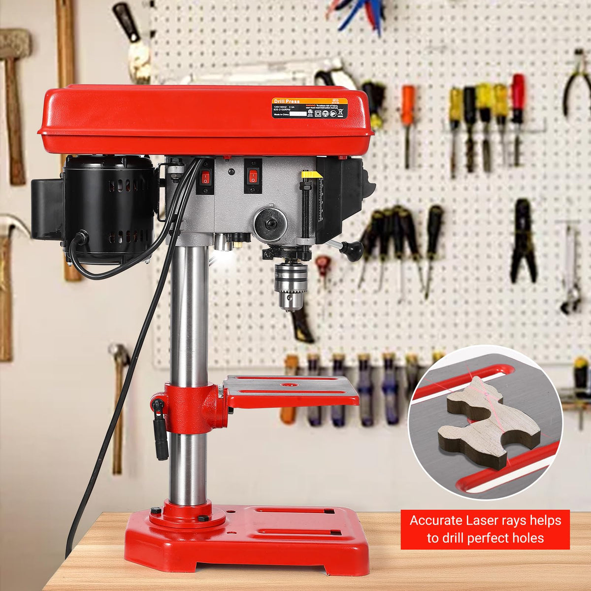 8" Benchtop Drill Press with 5 Adjustable Speeds W81969