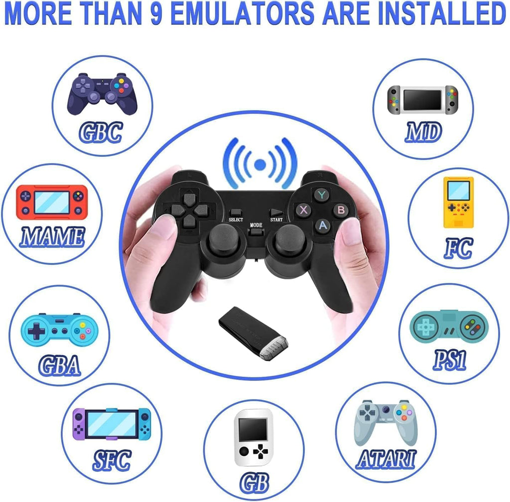 Retro Game Console Plug and Play 4K HDMI 15 Classic Emulators Dual 2.4G Wireless Controllers Q6590