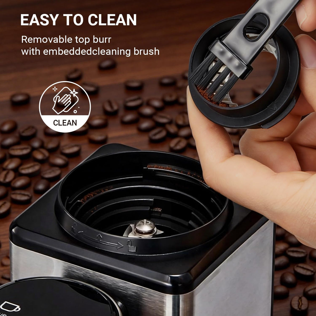 Conical Burr Coffee Bean Grinder, 25 Precise Settings, Anti-Static U632