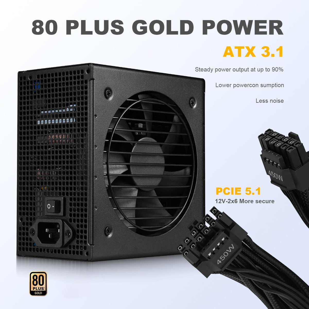 750W Fully Modular ATX 3.1 Power Supply Black E604827
