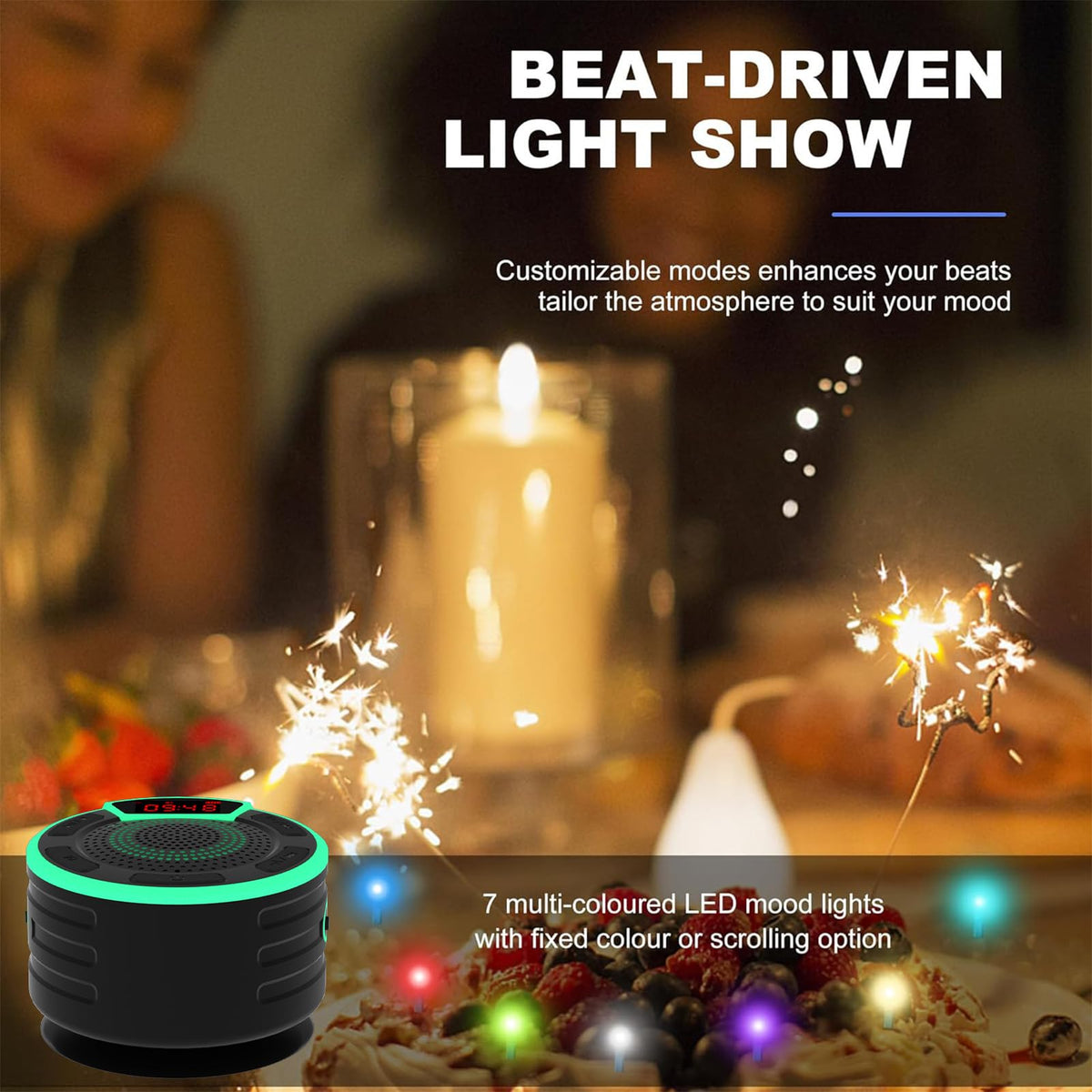 IPX7 Waterproof Portable Bluetooth Speaker with Suction Cup O592230