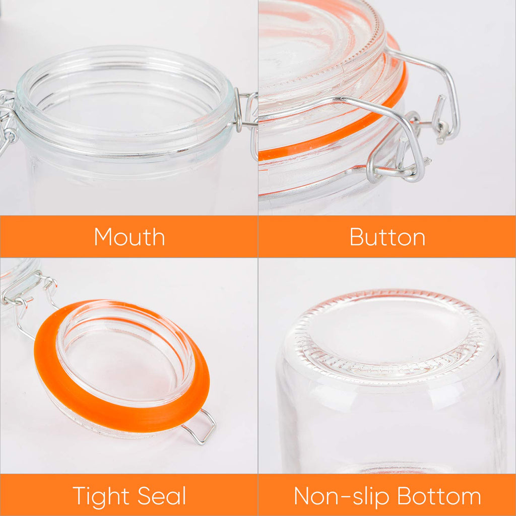 16 oz Glass Airtight Storage Jars, 12 Pack R7811
