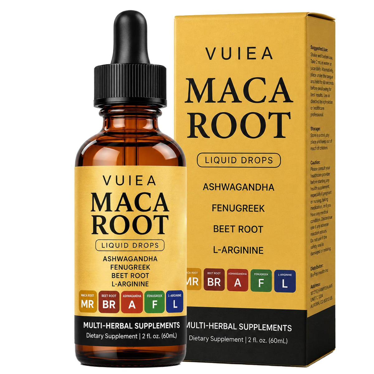 Maca Root Drops 5-in-1 Herbal Supplement 2 Fl Oz F36911