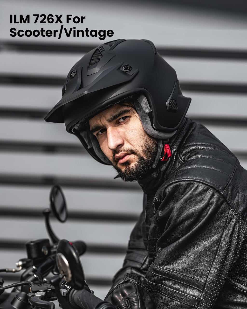 Open Face 3/4 Half Motorcycle Helmet DOT Matte Black M L882