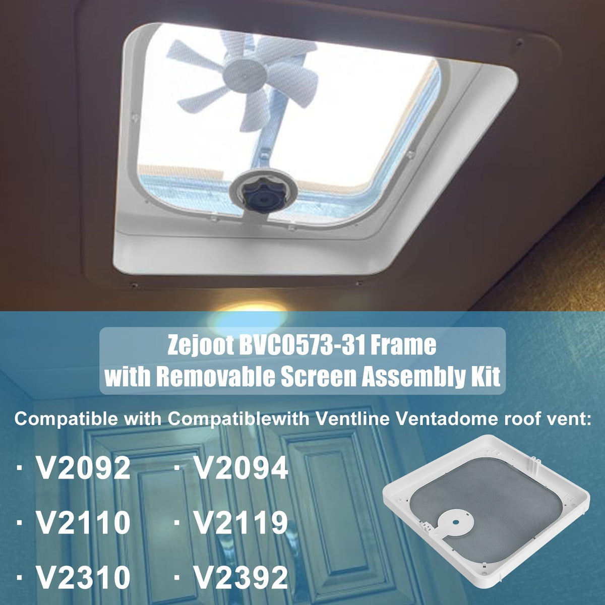 Birch White Roof Vent Frame Screen Replacement 13.5×13.5inch Q850123