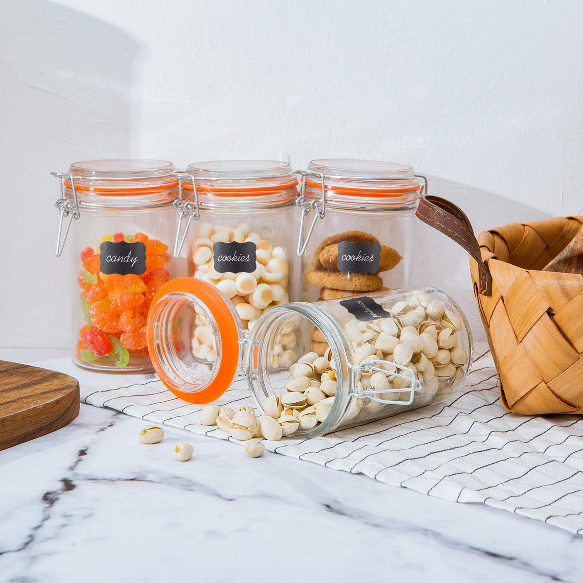 16 oz Glass Airtight Storage Jars, 12 Pack R7811