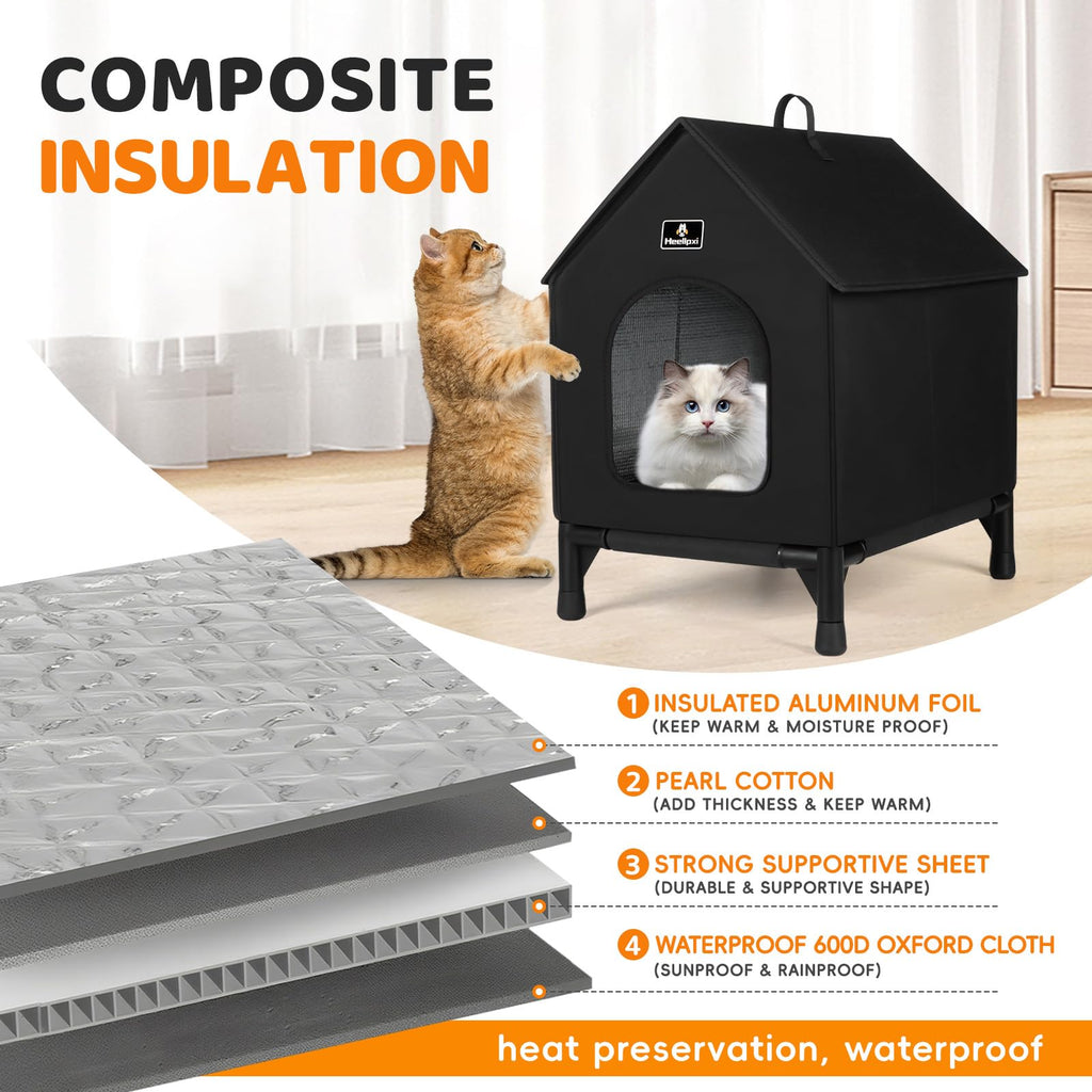 Outdoor Insulated Cat House with Removable Mat G841387