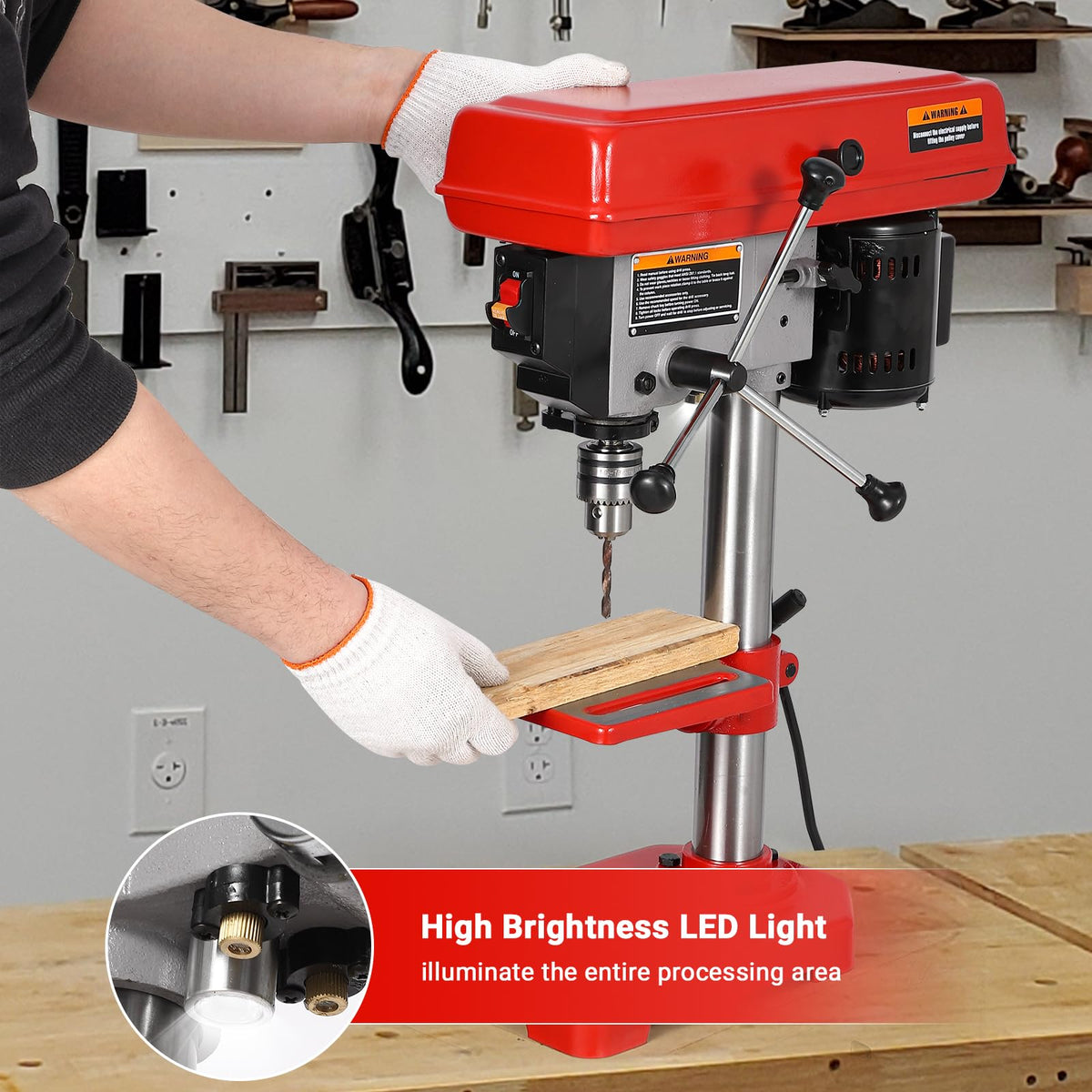 8" Benchtop Drill Press with 5 Adjustable Speeds W81969
