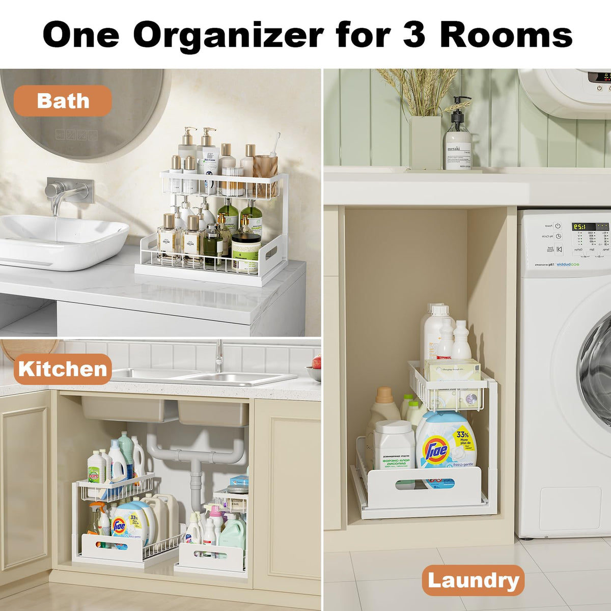 Under Sink 2 Tier Pull Out Cabinet Organizer U745553