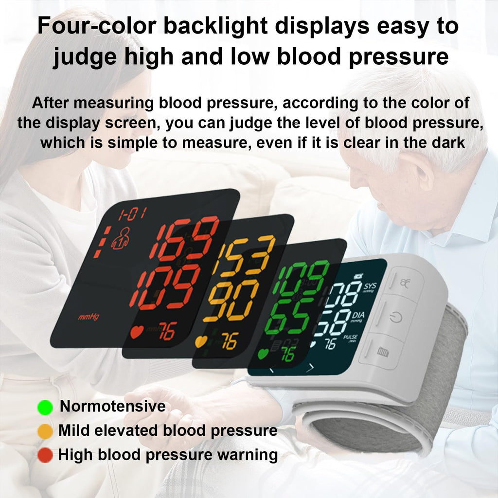 Wrist Blood Pressure Monitor with 2 Users Memory LCD Display H558