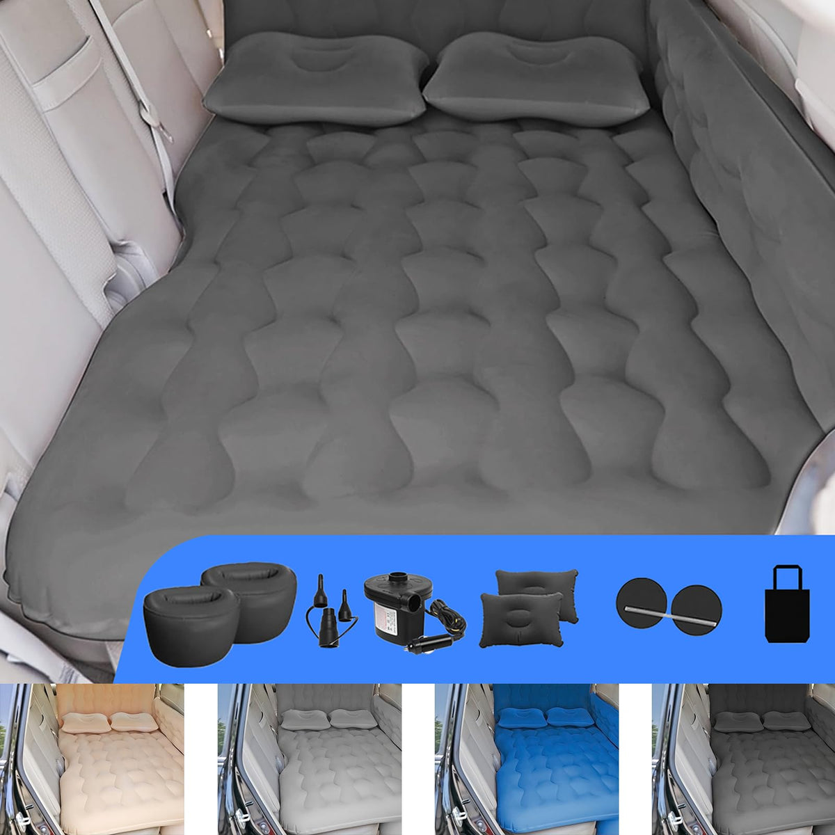 Black Car Air Mattress with Electric Pump R950