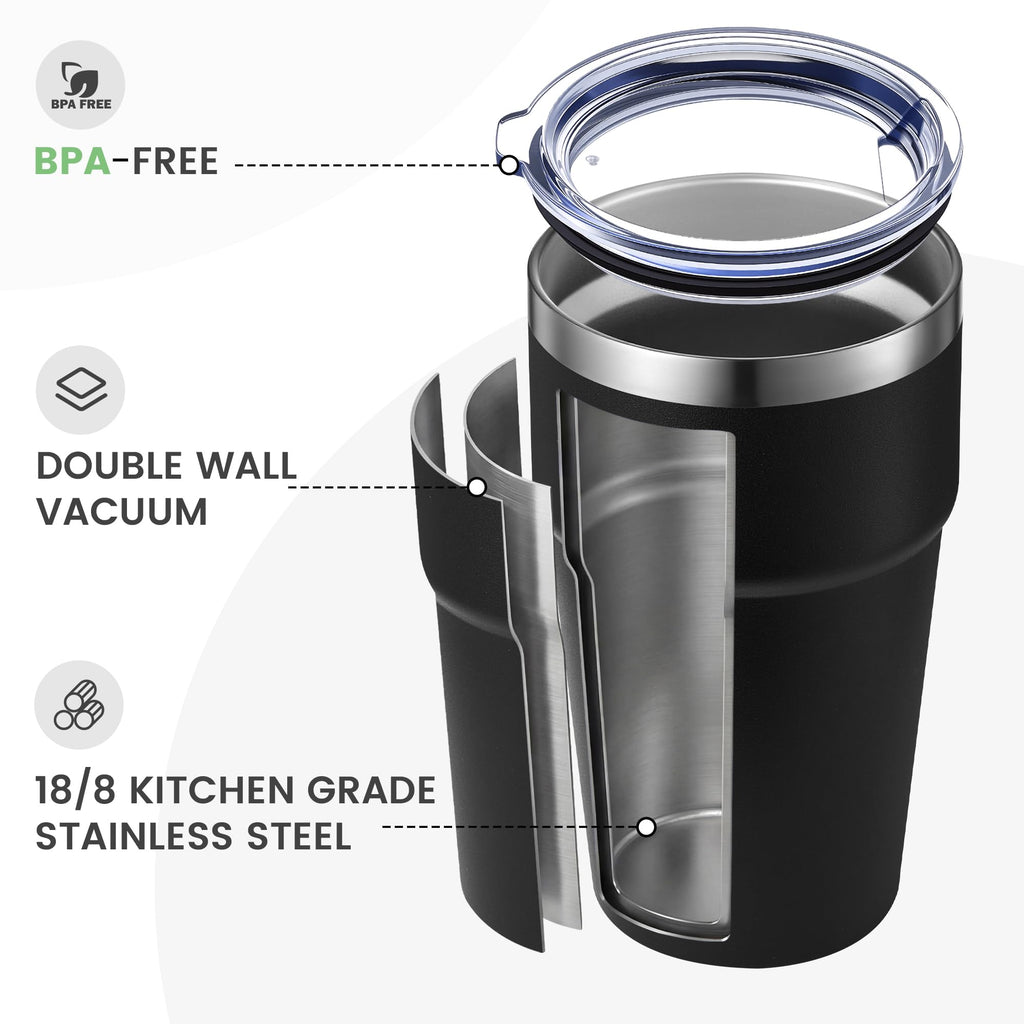 16oz Stainless Steel Insulated Tumbler with Lid X389002
