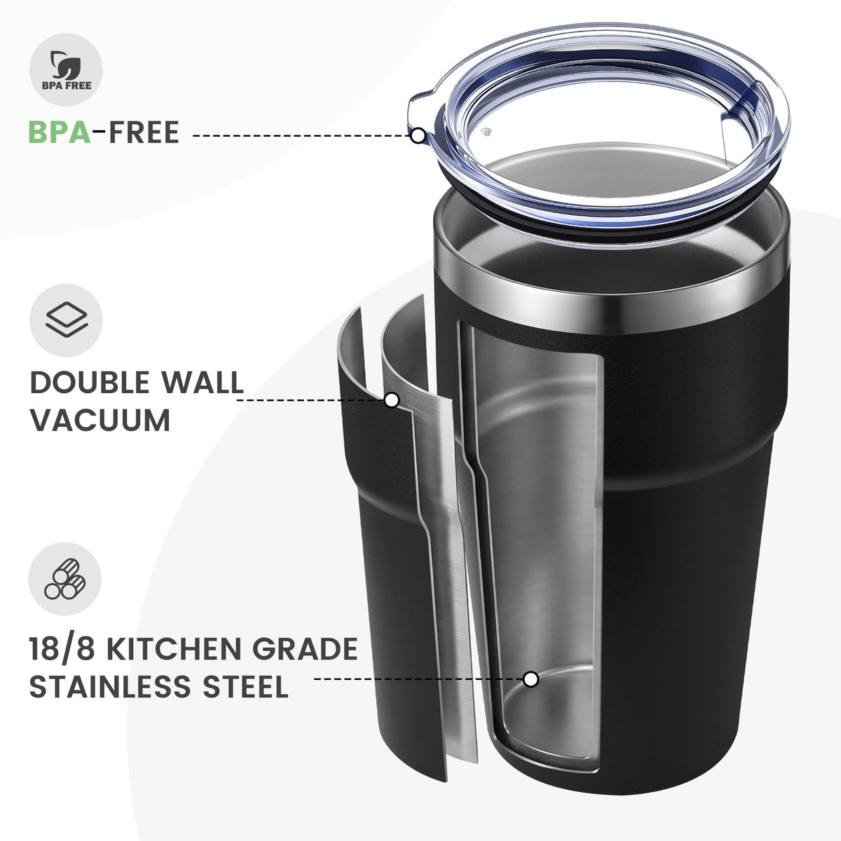 16oz Stainless Steel Insulated Tumbler with Lid X389002