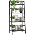 Black 4-Tier Bamboo Ladder Shelf A2122
