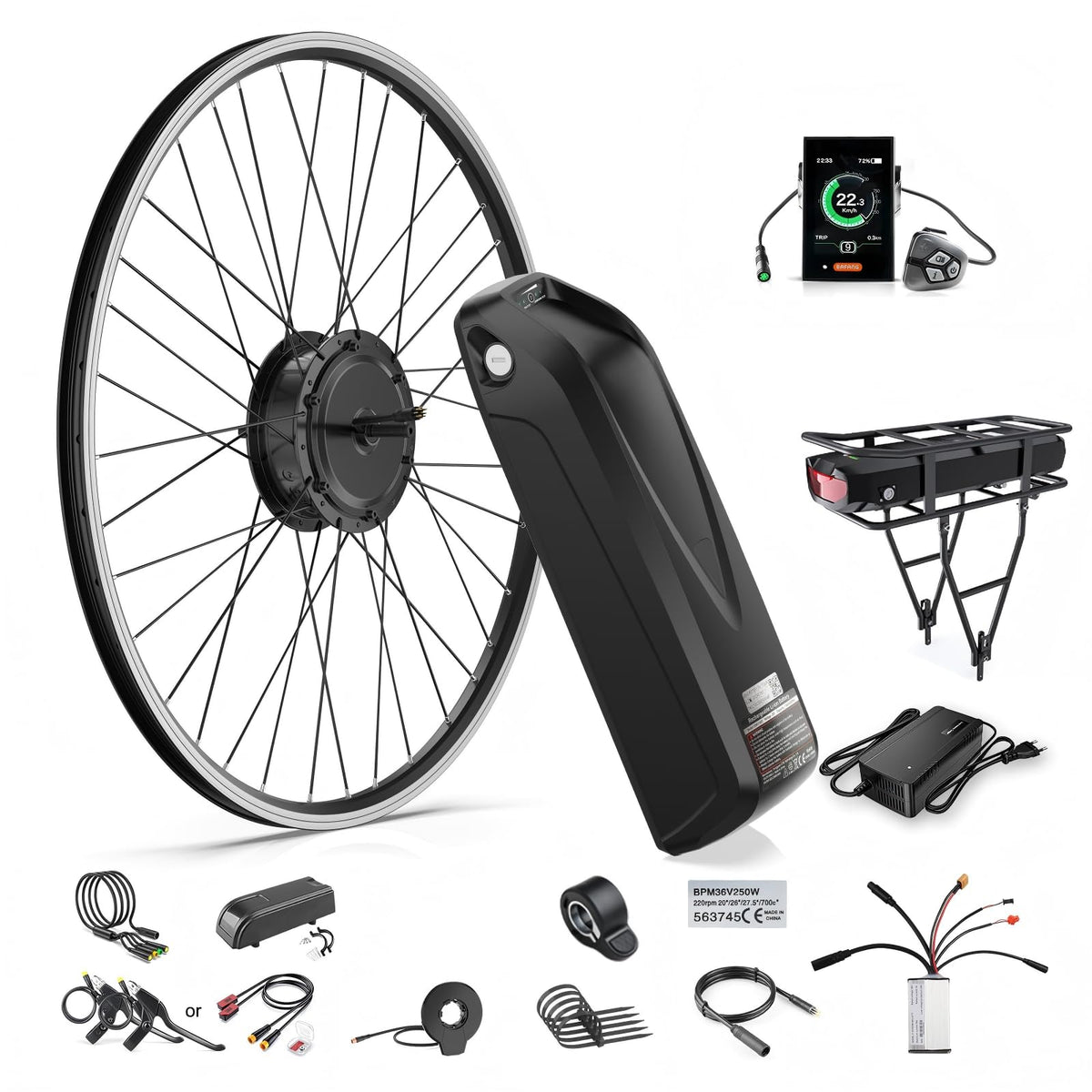 48V 500W Front Wheel Electric Bike Conversion Kit U648