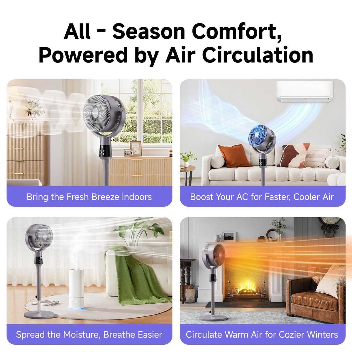 Oscillating Pedestal Fan, 25dB Standing Fan with 8 Speeds, 12H Timer, 36-45'' Adjustable Height, Remote Control E24703