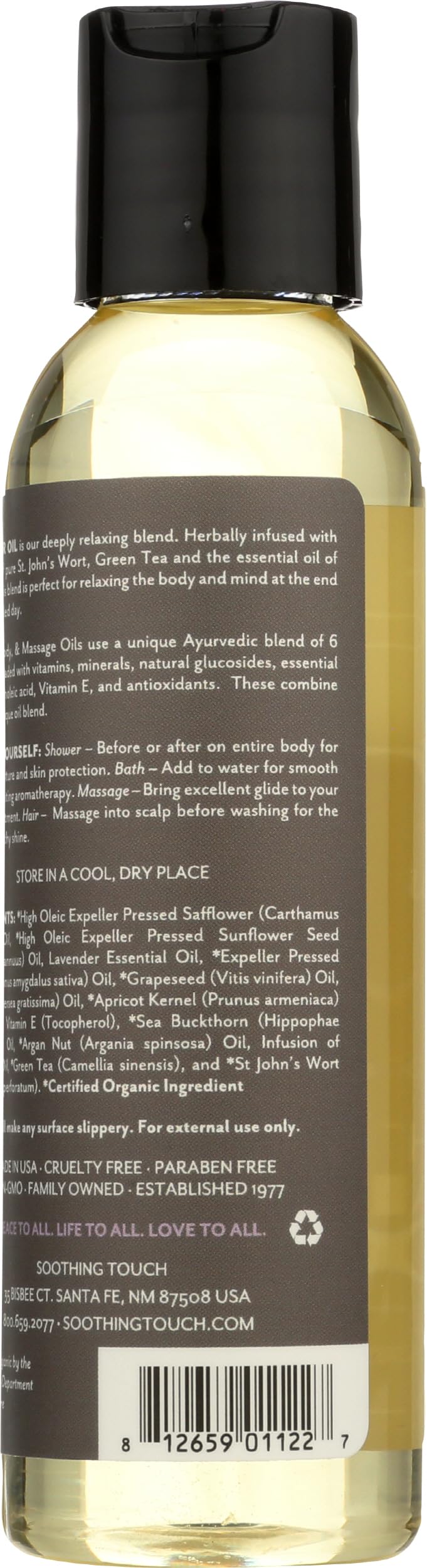Organic Calming Lavender Bath, Body & Massage Oil, 4 Oz D37984