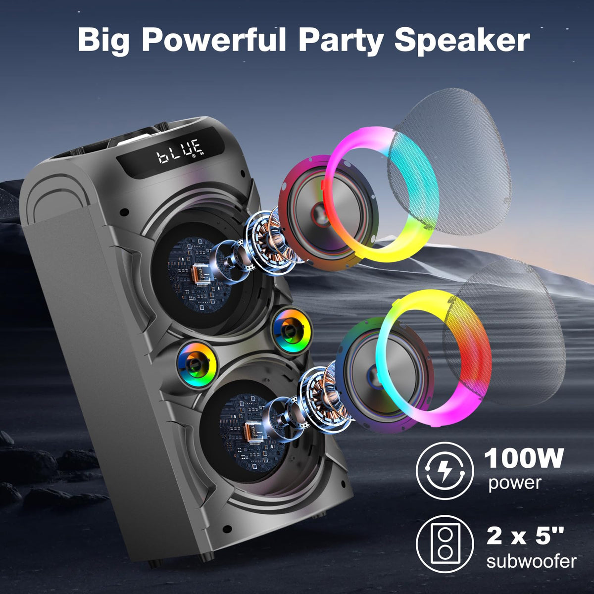100W Portable Bluetooth Speaker F607787